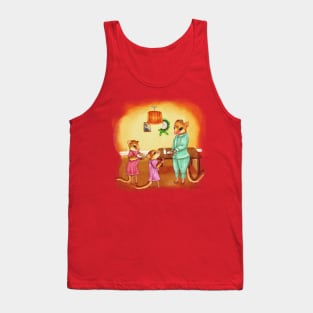 Santa's Pit-stop: Festive Watercolour Illustration Tank Top